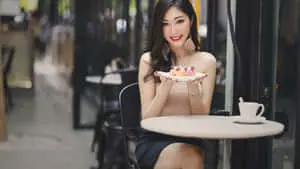 Thai Girl With Dessert
