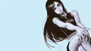 Pastel Blue Illustration Of Tifa Lockhart 4k