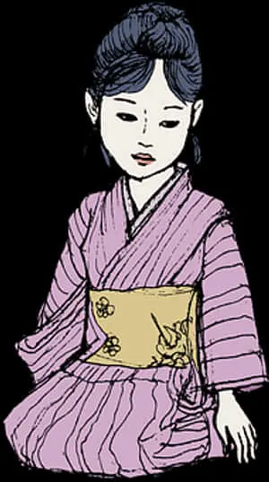 Traditional Asian Girl Illustration