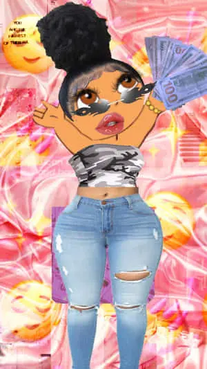 Trippy Aesthetic Baddie Girl Cartoon