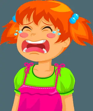 Upset Cartoon Child Crying