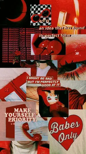 Vintage Cherry Babe Red Aesthetic iPhone