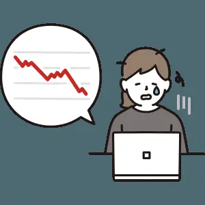 Worried Individual Laptop Downtrend Chart