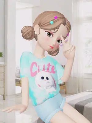 Zepeto Cute Girl Low Double Buns